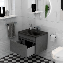 Alma 600 Grey Marble Black Basin