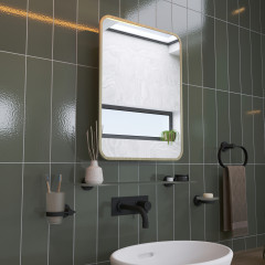 WC972088 Framed Mirror Cabinet Brass