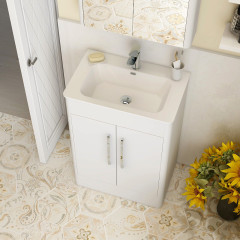 Suburb 600 Double Door Matt White Cabinet 45