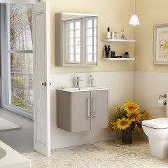 Suburb 600 Double Door Wall Hung Cabinet In Matt Ash