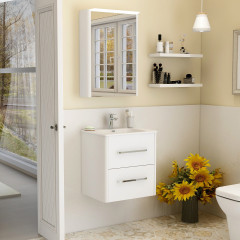 Suburb 500 Two Drawer Wall Hung Cabinet In White